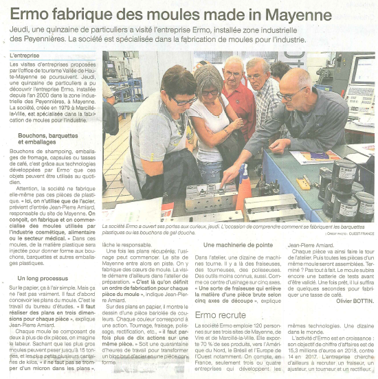 OUEST FRANCE article du 15 juin 2018